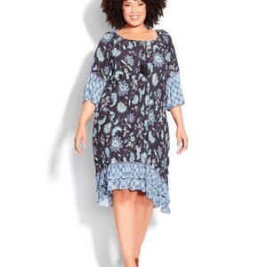 EVANS Women's Allday Crush Border Dress - 30/32